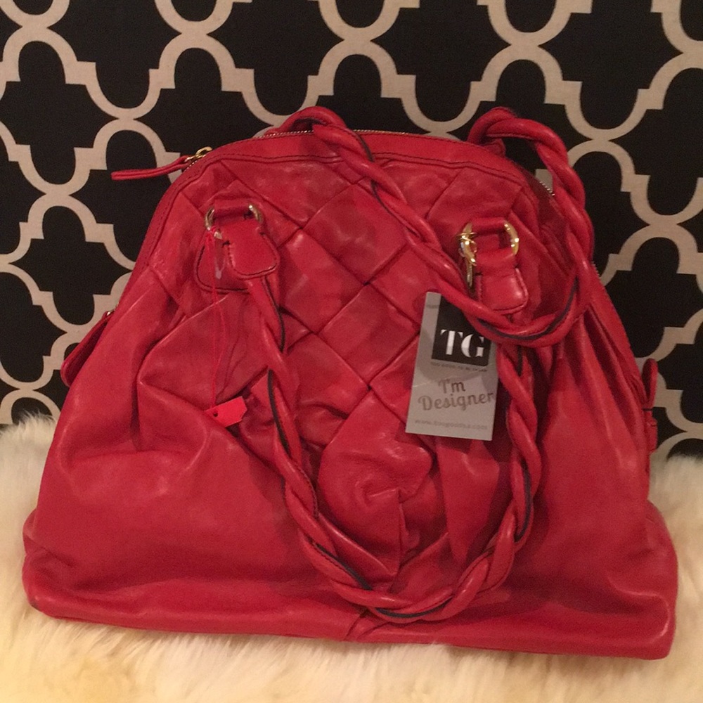Valentino red dome leather bag